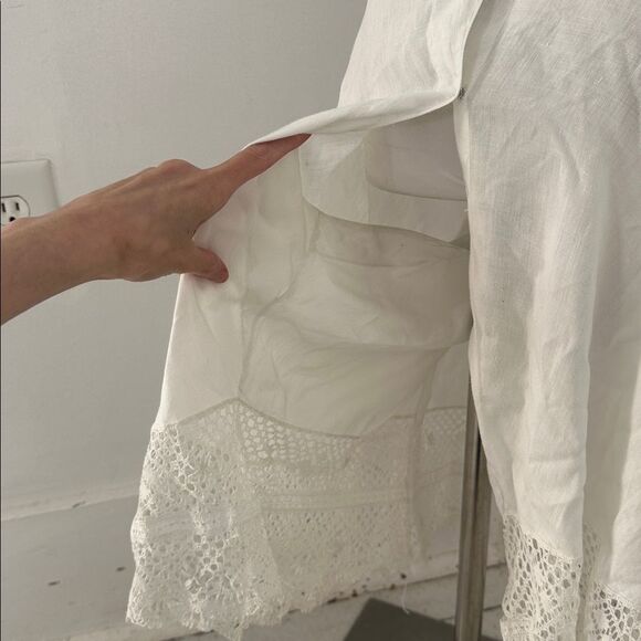 Antique Linen Split Crotch Skirt/Short Bloomer - Picture 4 of 7